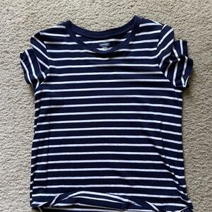 Old Navy blue and white striped T-shirt